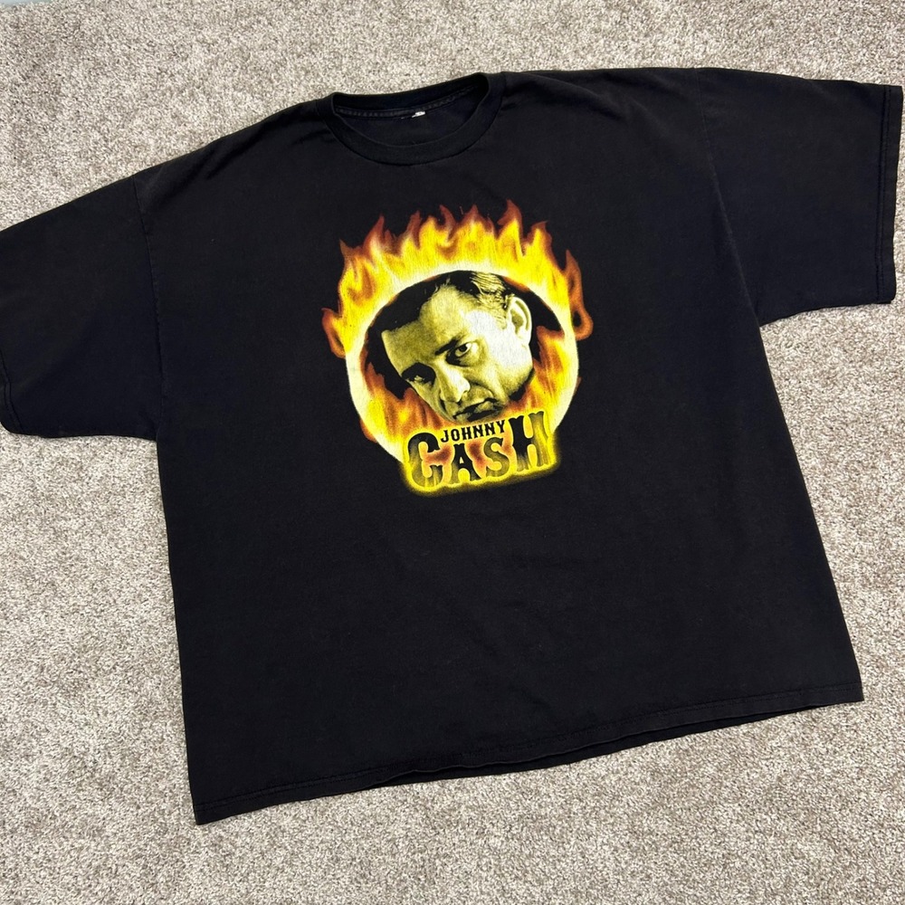 Vintage Johnny Cash Shirt Ring‎ Of Fire Delta NO SIZE TAG (2xl) Men's y2k